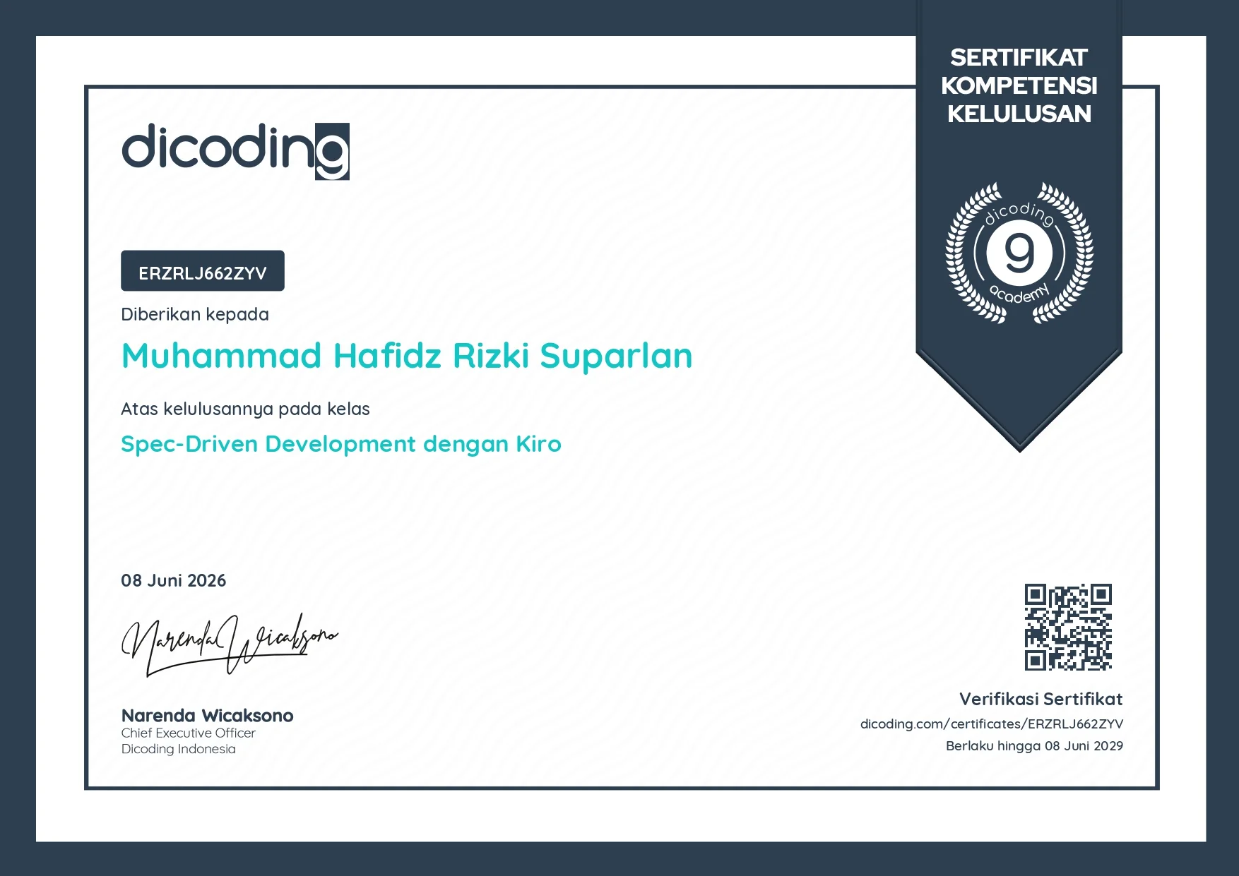 Spec-Driven Development with Kiro Certificate